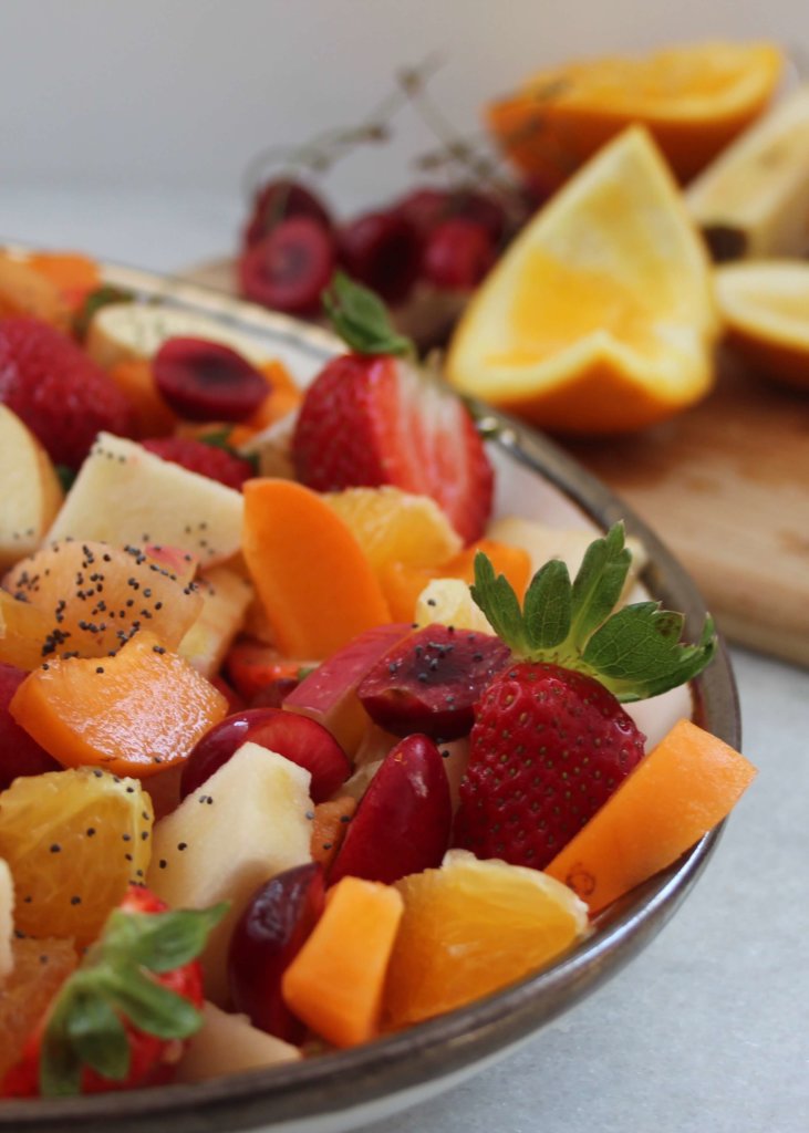 Cherry Fruit Salad With Poppy Drizzle Stemilt