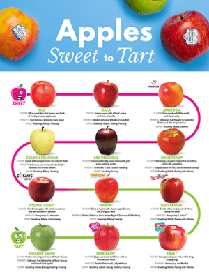 apples tart to sweet chart  Apple chart, Apple varieties, Apple